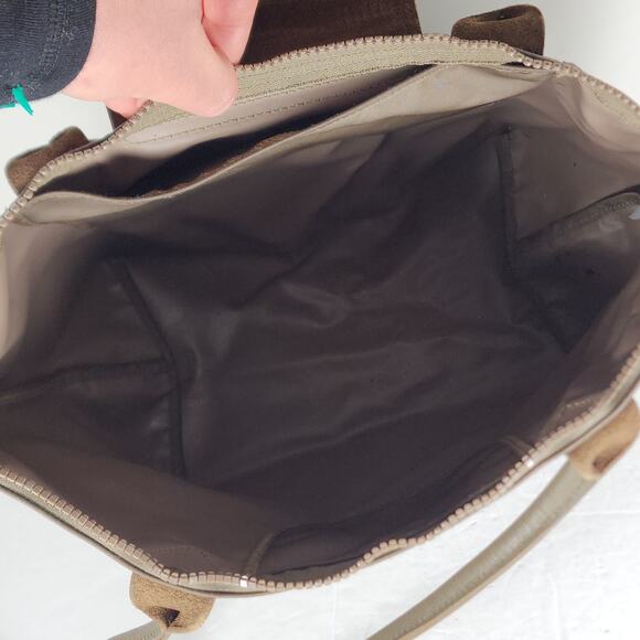 Longchamp Le Pliage Néo Nylon Green Medium Top Handle Travel Tote Purse Handbag - Picture 7 of 16